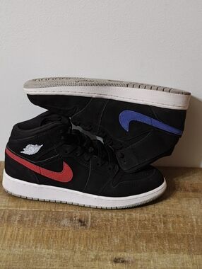 Jordan 1 Mid 'Multi-Color Swoosh Black' (GS) Kid's Size 6.5y